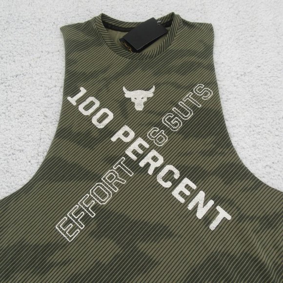 Under Armour Project Rock 100% Effort & Guts Tank Top Men's Size Large Green NEW - Picture 3 of 9